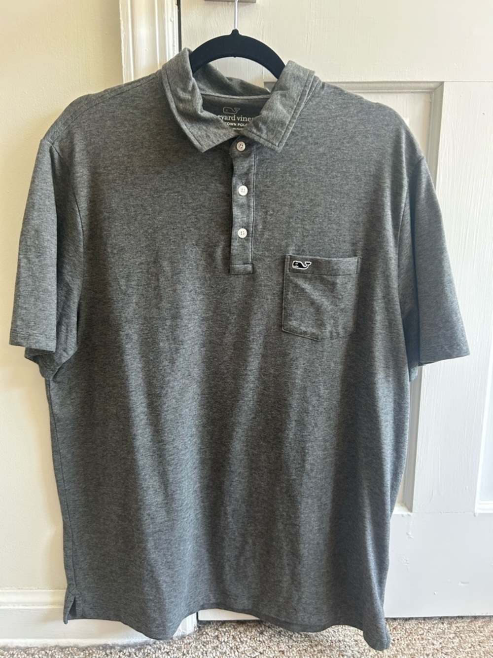 Vineyard Vines Men's Heather Gray Short-Sleeve Pocket Polo